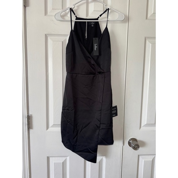 Lulus Black Wrap Mini‎ Dress Sleeveless Cocktail Party New with Tags XS - Picture 4 of 4